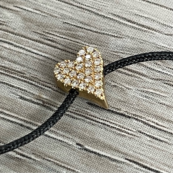 Sage Designs 14K Solid Gold Diamond Heart String Bracelet - Picture 3 of 5